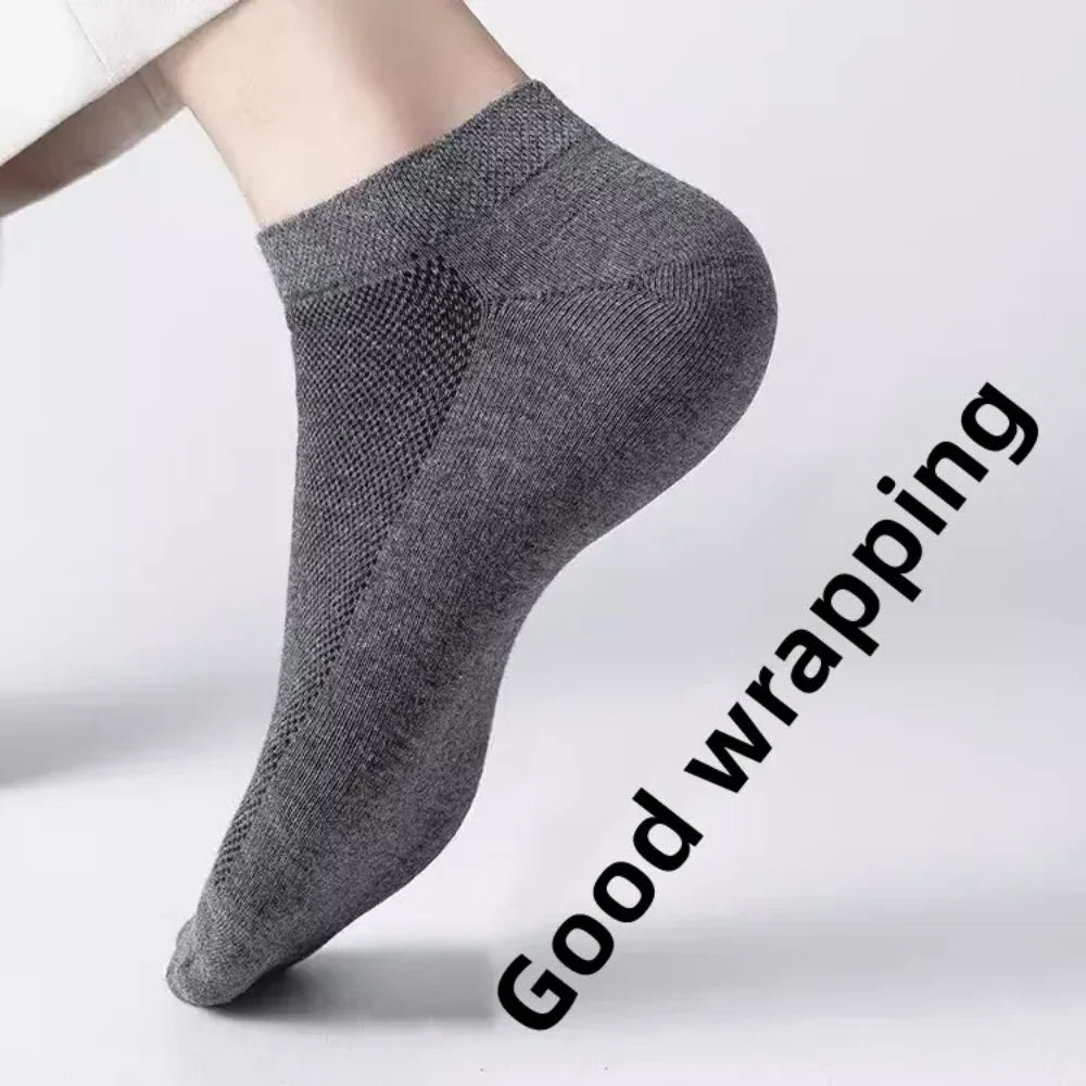 10 Pairs Men\'s Breathable Mesh Summer Short Socks, Sports Versatile Cotton Socks at Discount Price Sports and Casual Wear