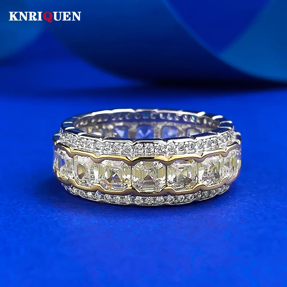 

Luxury 925 Sterling Silver Yellow High Carbon Diamond Rings for Women Engagement Wedding Band Cocktail Party Fine Jewelry Gift