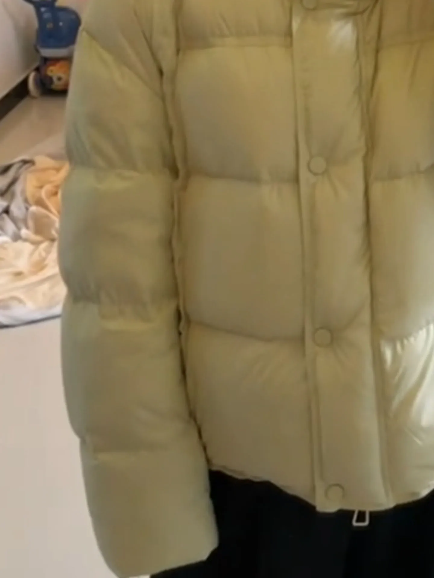 Premium ort puffer jaet feminino quente pão amarelo sle du casaco coreano sle solto ajuste cintura alta fechamento com zíper