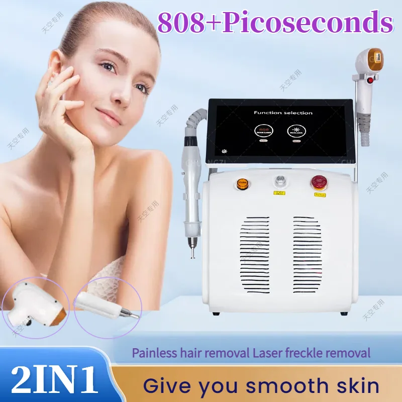 

Portable 2 In 1 808 3000W Diode Laser Permanent Painless Hair Removal Switched and Picosecond Laser Tattoo Removal Machine