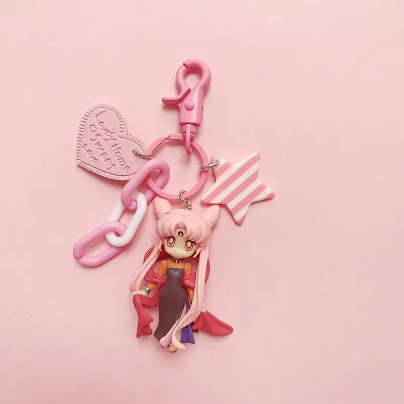 Sailor Moon Anime Peripheral Kawaii Keychain Female Ins Style Girly Heart Car Keychain Pendant Cute Couple Keychain Wholesale - view 6
