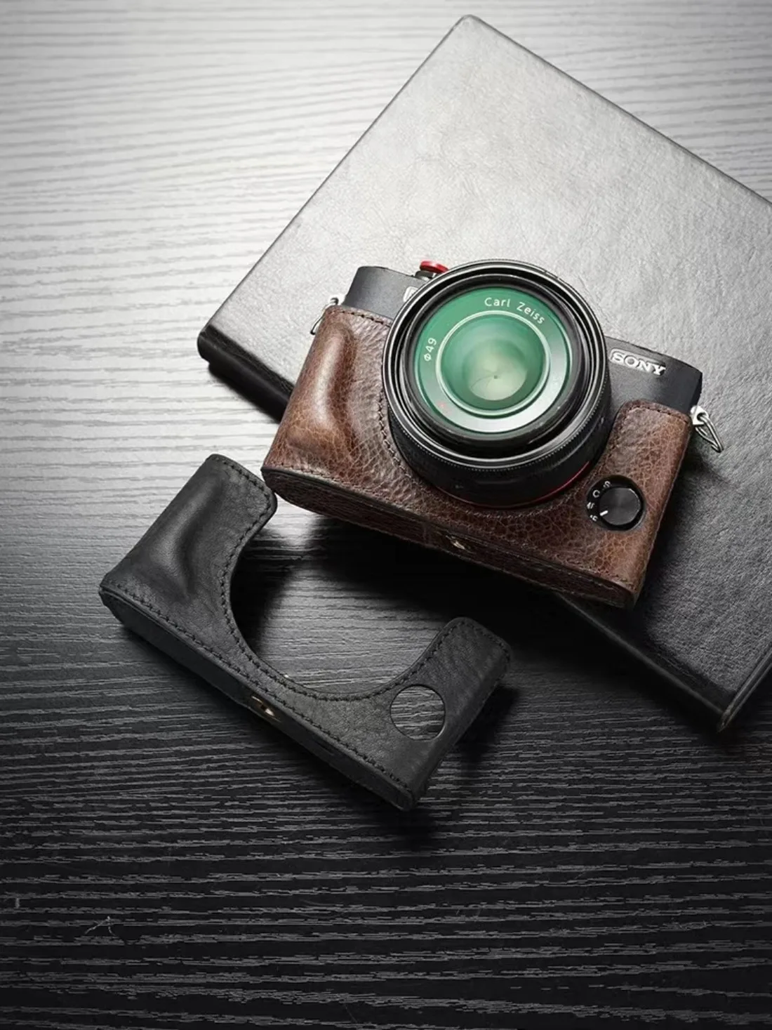 لسوني RX1R2 RX1RM2 كاميرا ارتداءها جلد طبيعي حافظة كاميرا مقبض نصف حقيبة