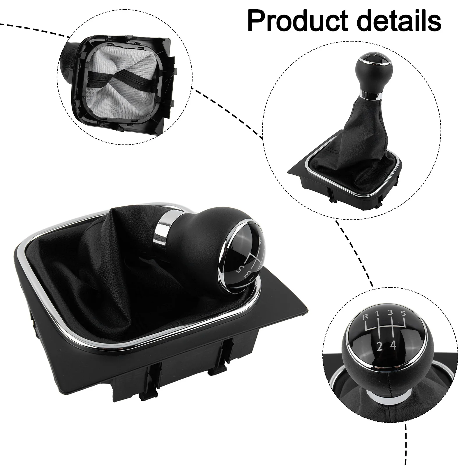 

Black Shift Boot Gear Shift Knob Kit Car Gear Shift Upgrade Smooth Shifting Enhanced Performance Luxury Car Accessory