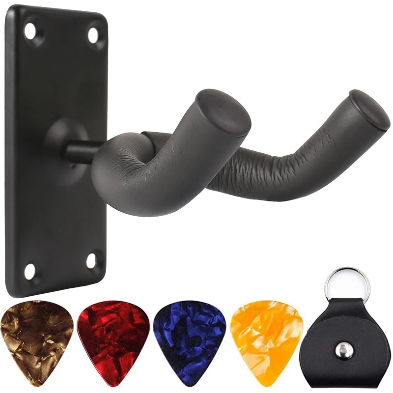 2 PCS Guitar Hanger Guitar Hook Guitar Stand Black Steel + Sponge Guitar Wall Mount Hanger For Electric Acoustic Guitar