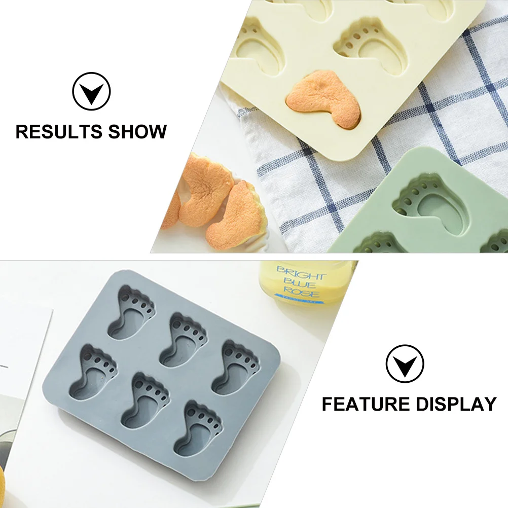 

4Pcs Footprint Shape Fondant Mold Highquality Silicone Chocolate Baking Mould Unique Design Home Professional Use