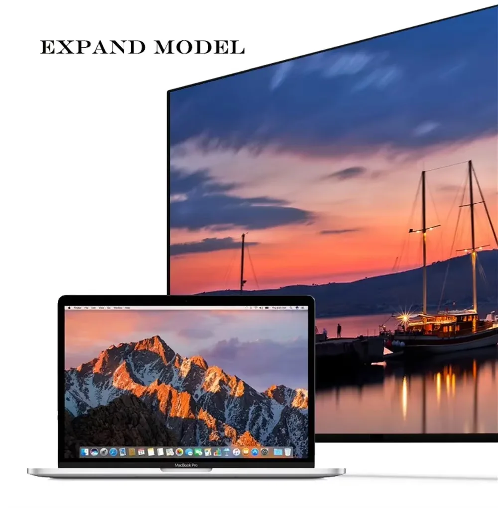 محول VGA متوافق مع USB C إلى HDMI من النوع C محول AV رقمي متعدد المنافذ Thunderbolt 3 محول إلى 4K 1080P لجهاز MacBook