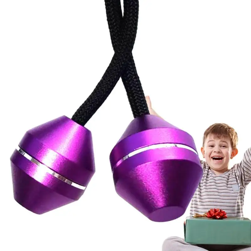 

Small Finger Toys Finger Relaxing Yo-Yo Toy Portable Cool Toys With 1 String And 2 Aluminum Alloy Beads Multifunctional Finger