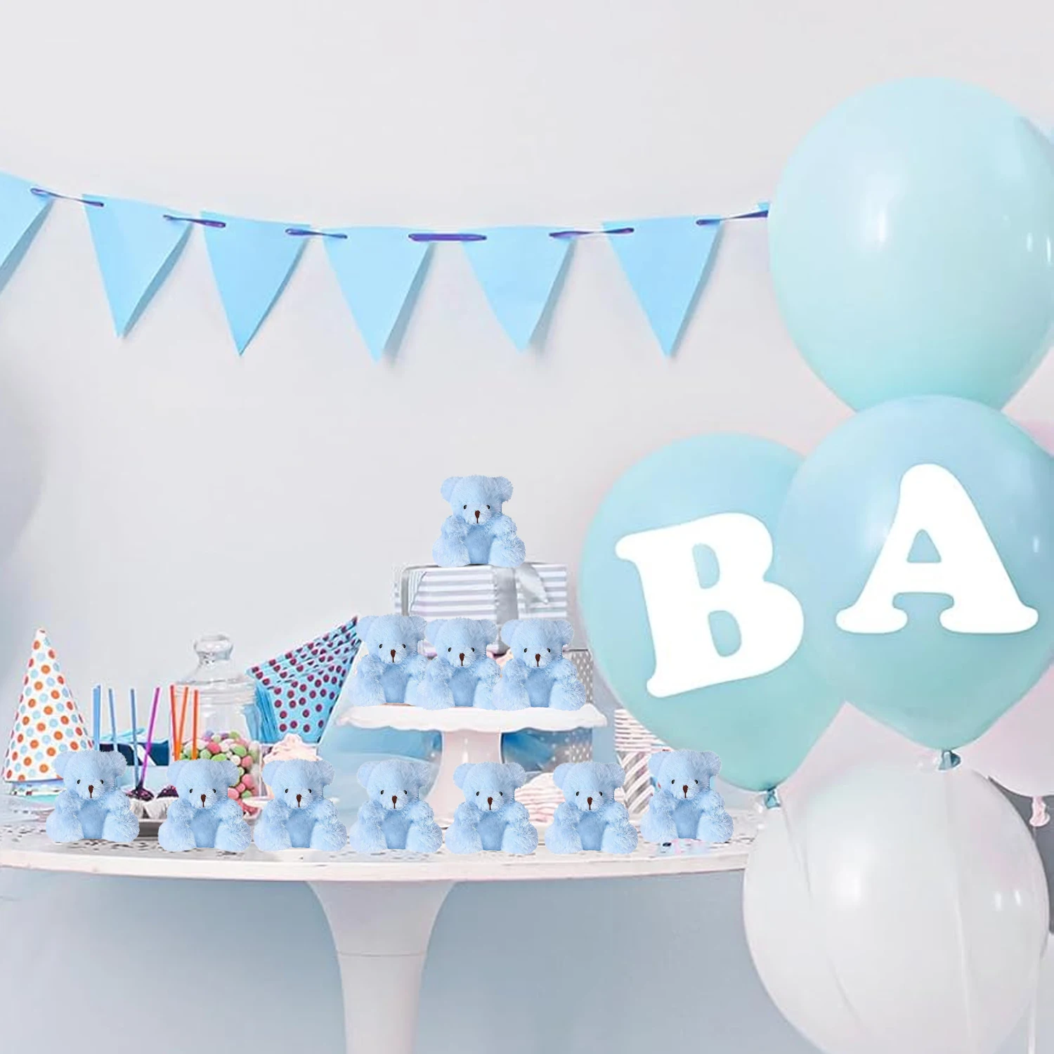 12-48PCs Mini Plush Bears Bulk for Baby Shower Gender Reveal Tiny Soft Bears Mini Teddy Bears Birthday Party Favors