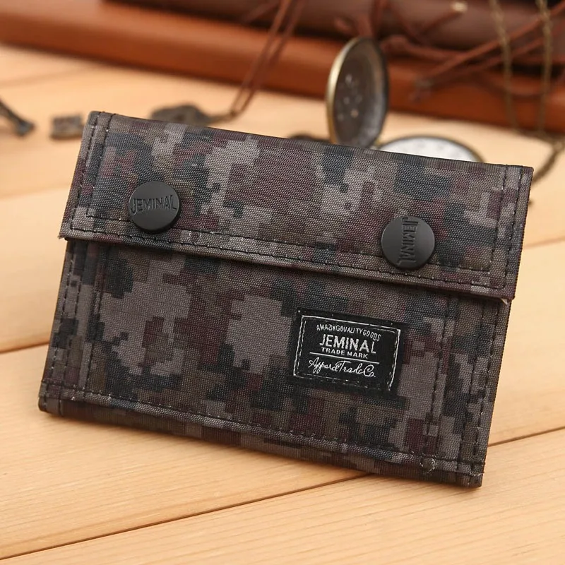 Casual Camouflage Folding Wallet Portable Short Change Purse ID Card Cash Coin Purse 2024 Simple Style Men's Small Clutch