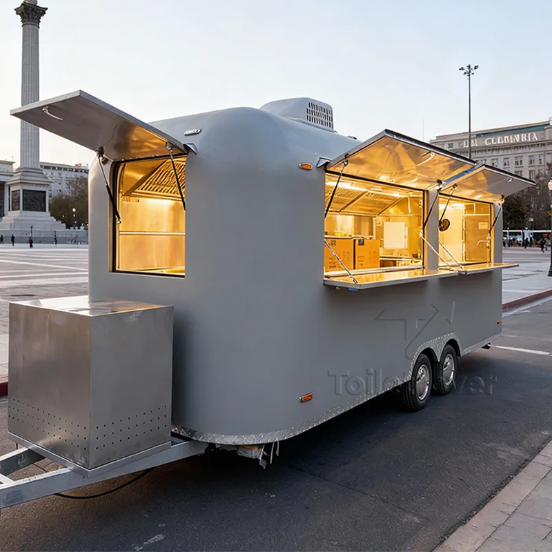 

Коммерческий винтажный фудтрак-прицеп для тако, донер-кебаба, фастфуда, кофе и пиццы с полным кухонным оборудованием