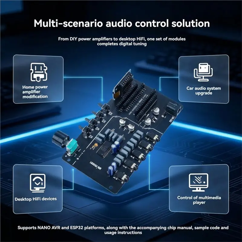 1 PCS DC 7-12V TDA7440 Digital Audio Controller 4 Channel Stereo Audio Module With 1.8 Inch ST7735 Display-A31R
