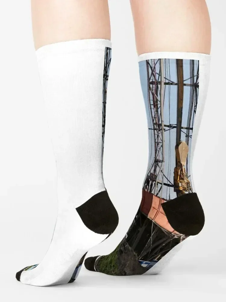 Oil and gas drilling rig with workers Socks football summer winter Non-slip Woman Socks Men's