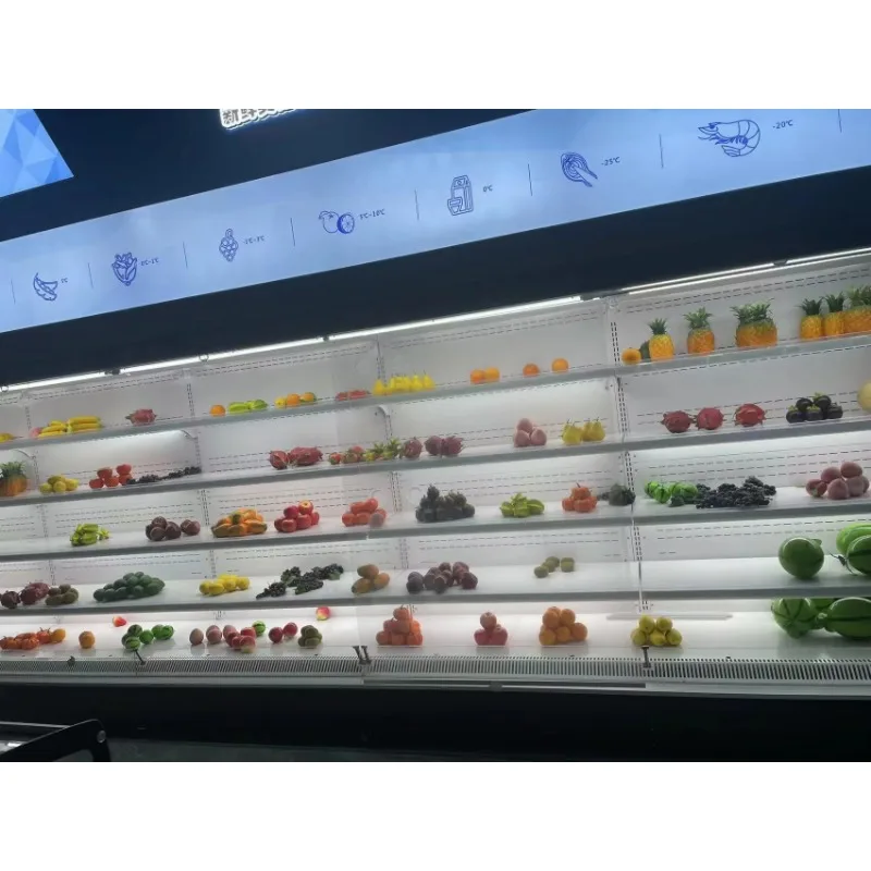 Supermarket Plug-in Open Type Multideck Display Cabinet Refrigerator for Vegetables and Fruits Storage