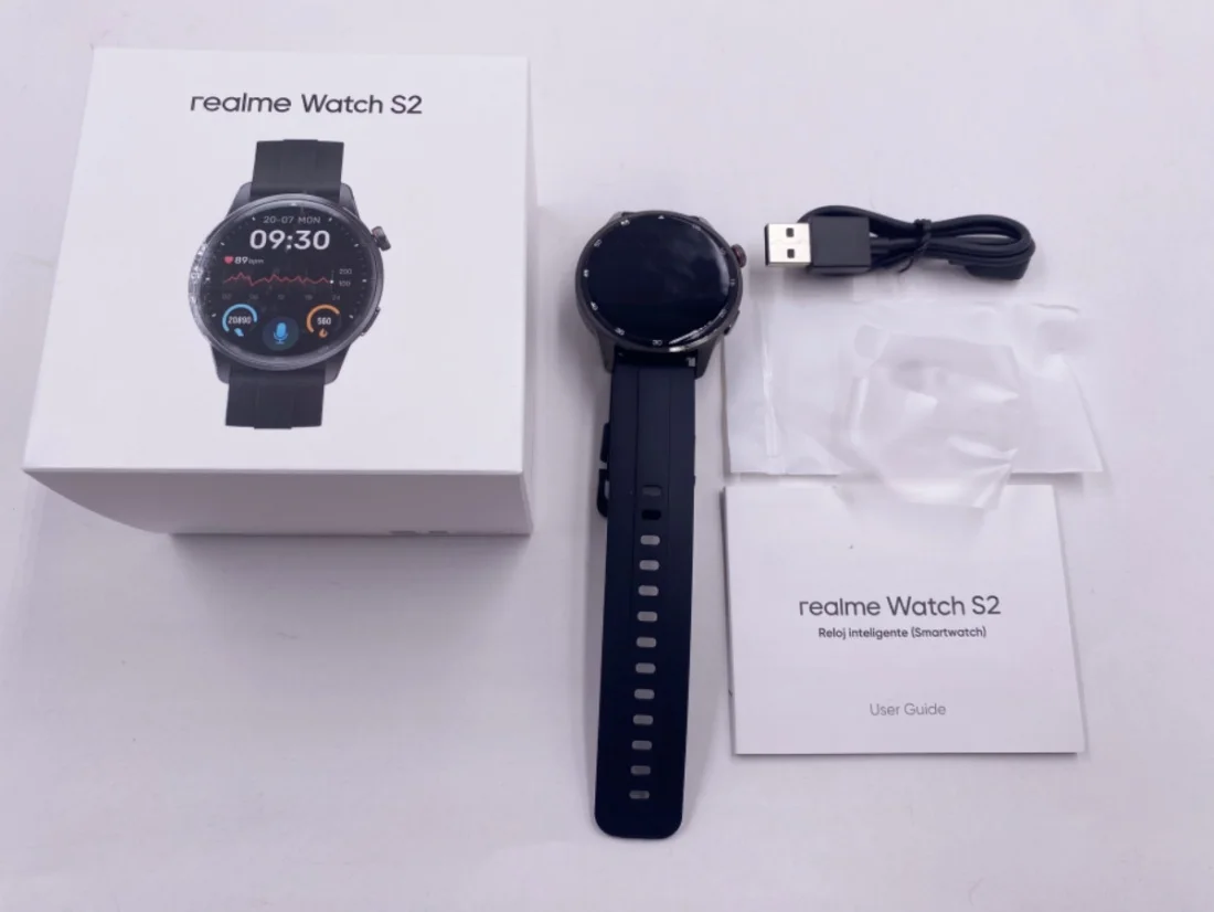 Realme watch S2 SmartWatch 1.43 ''AMOLED عرض مستشعر الأوكسجين في الدم Spuer AI محرك IP68 مقاوم للماء 20 يومًا عمر البطارية ساعة