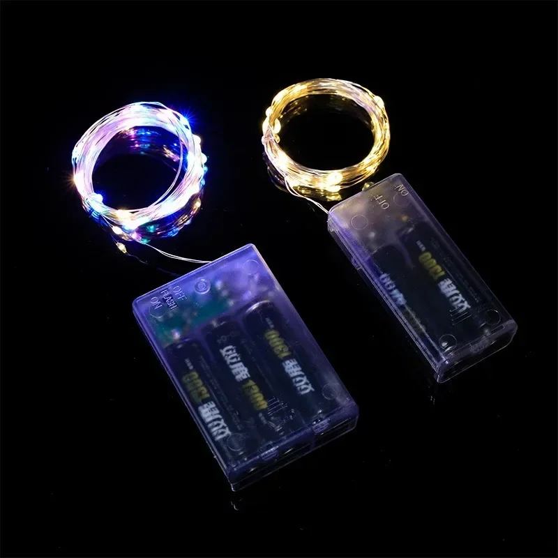 5/10/20M Fairy Lights Copper Wire silver Battery Box LED String Lights for Christmas Bedroom Party Wedding Decoration Gifts