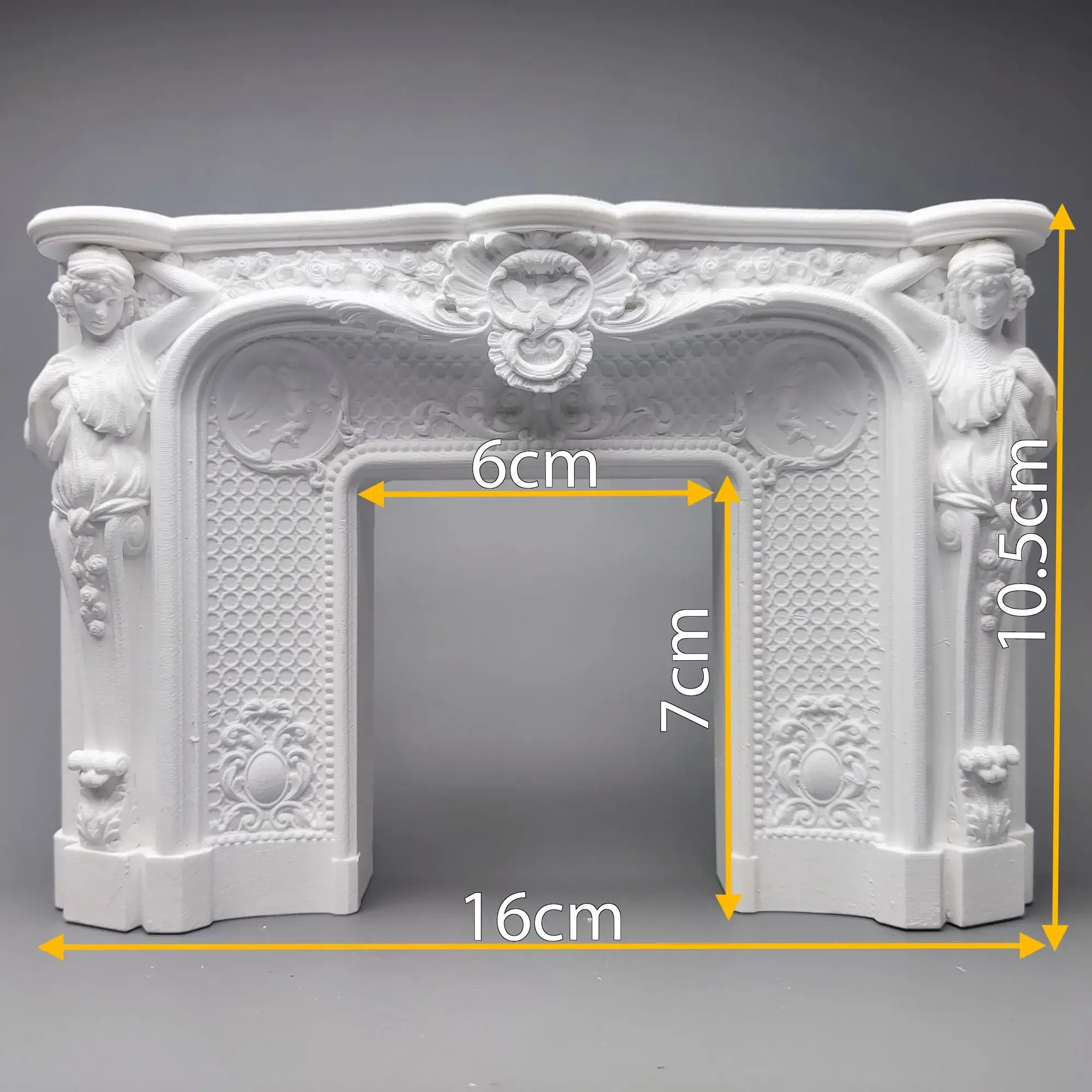 European Baroque Fireplace Plaster Statue Sketches, Scene Settings, Artistic Architecture, Sculptures, and Ornaments.