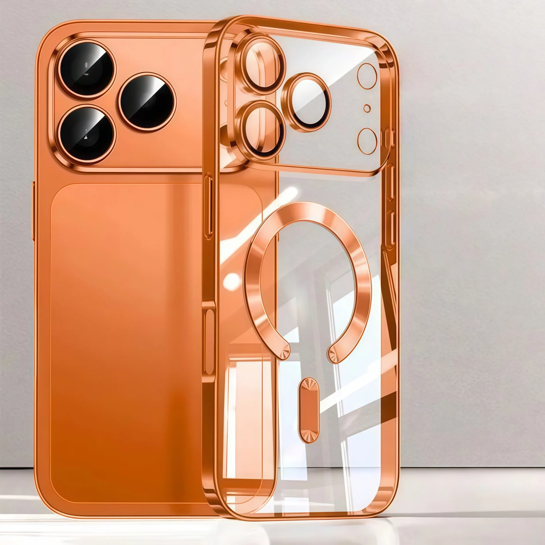 حماية الكاميرا غطاء مطلي فاخر شفاف ناعم من مادة البولي يوريثان الحراري مع حافظة هاتف مغناطيسية لهاتف iPhone17Pro Max/17Pro/Air/17 #2