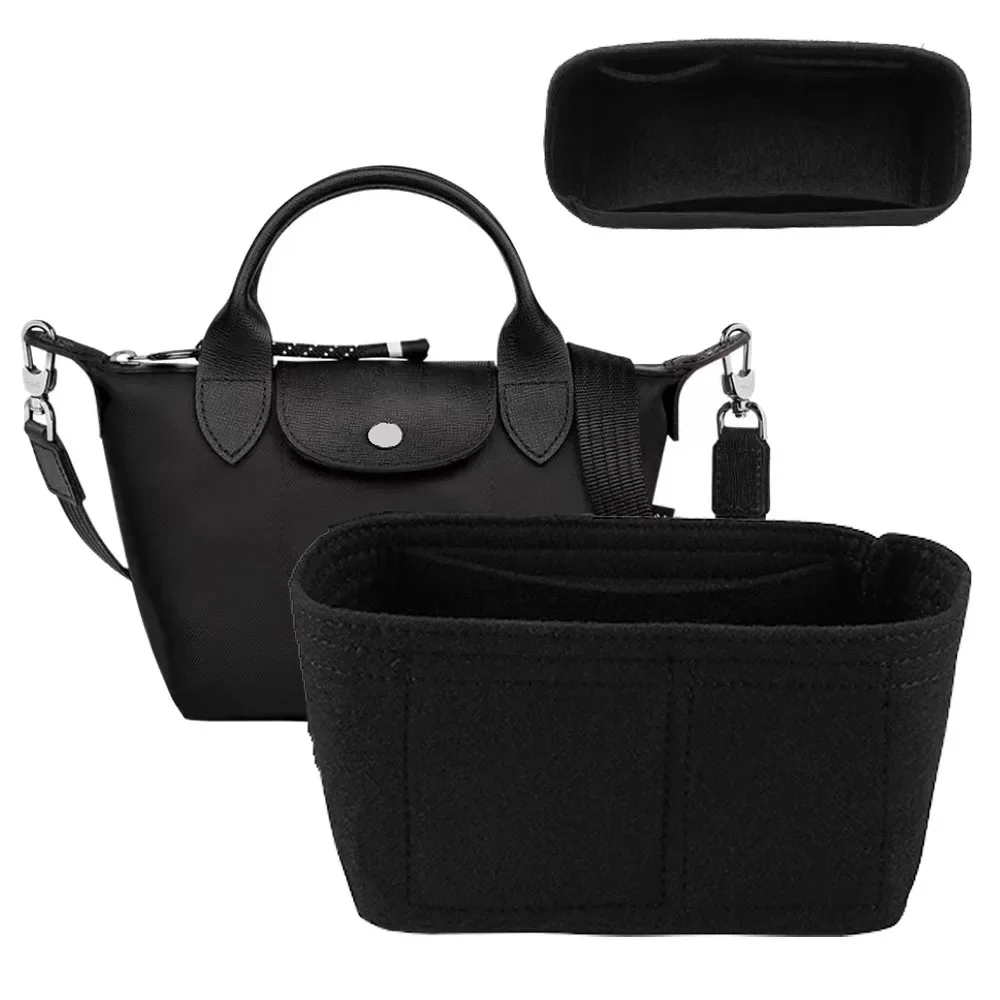 Black Bag Organizer For Longchamp Energy Bag Purse Organizer Insert Layered Liner Energy Ultra-light Felt Storage Bags