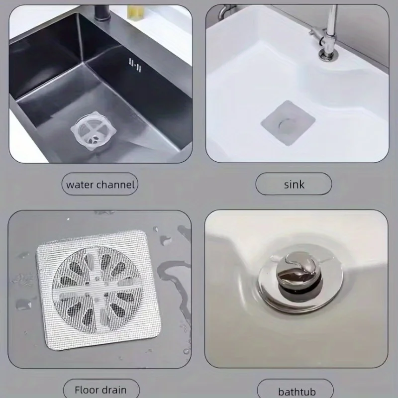 Multipurpose Disposable Shower Drain Hair Catcher Mesh Stickers Anti-Clog Bathroom Sink Floor Drain Filter Window Repair Patch Extra Bonus Same Items Included view 7