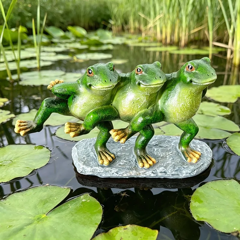 Creative Dancing Frog Ornaments Resin Crafts Outdoor Courtyard Balcony Bonsai Micro Landscape Animal Statue Garden Decoration