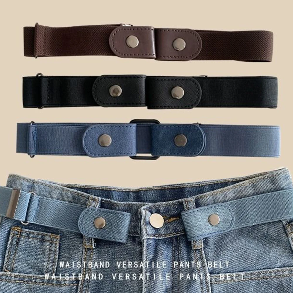 Unisex Elastic Belt 3PCS Set Wear Resistant Versatile Soft Belt For Denim Pants