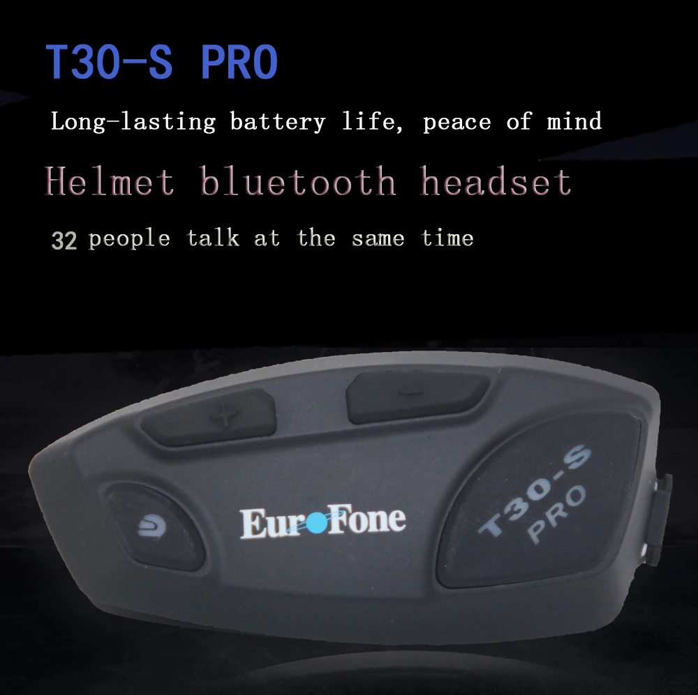 T30S Pro Helmet Bluetooth Headset: 32-Person Smart Networking Group Intercom for Motorcycle Riding, Noise Reduce,Waterproof