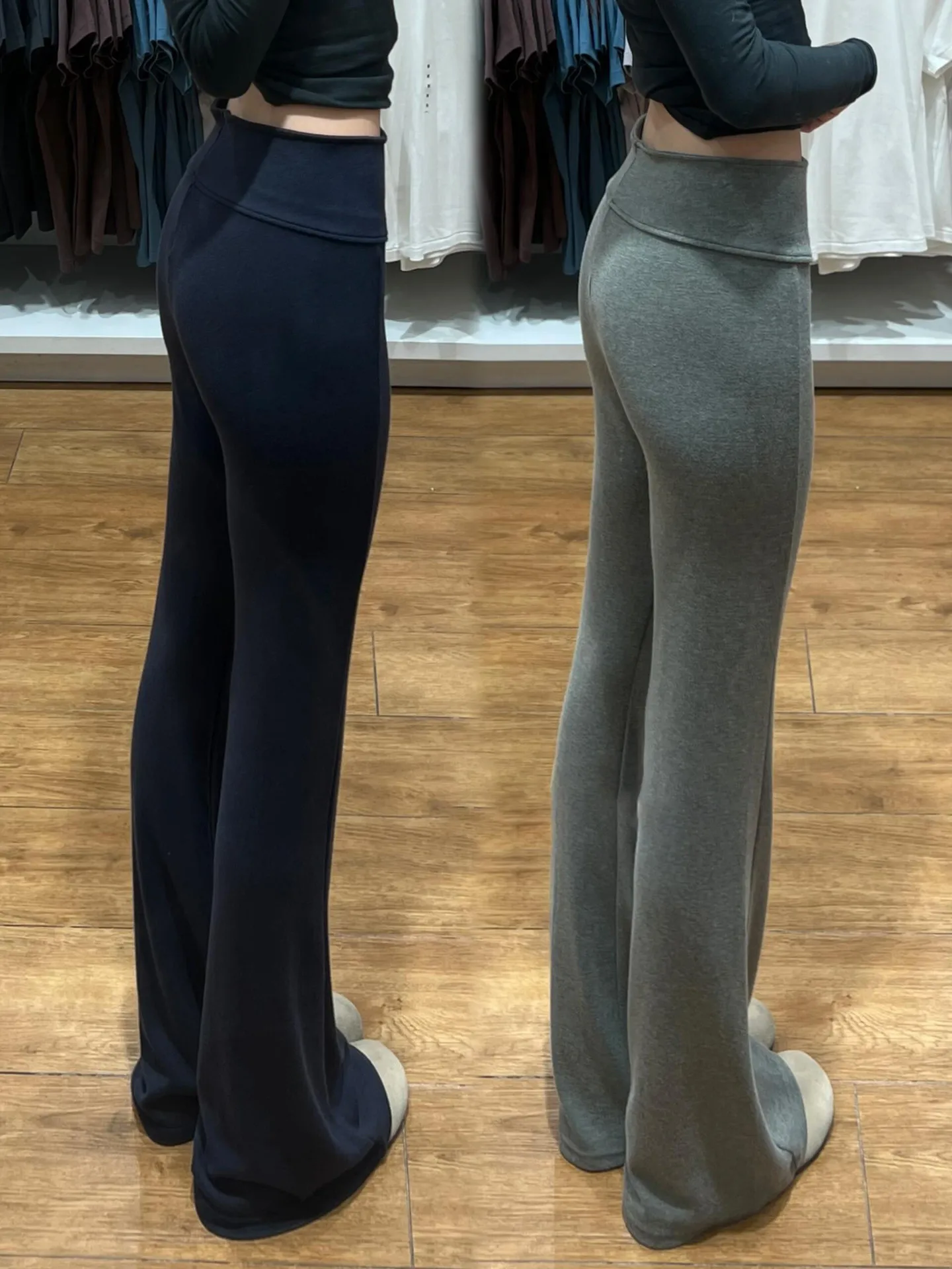 

Женские брюки-клеш с низкой талией, весна-осень 2026, новые, облегающие, спортивные, драпированные, для йоги, для повседневной носки