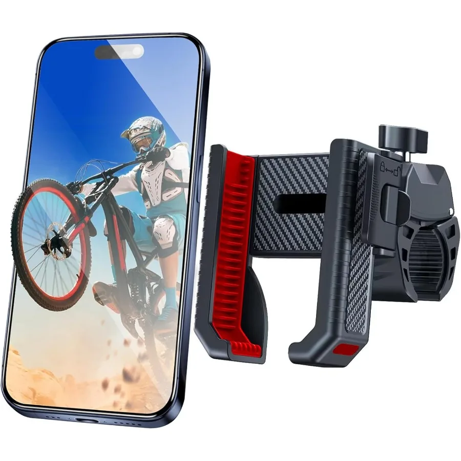 

Bike Phone Mount Holder Motorcycle Phone Mount Handlebar ClampQuick Lock 360 Rotation for Electric Scooter and Mountain Bicycle