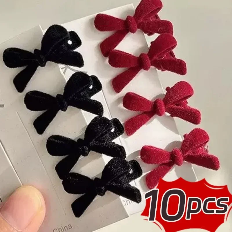 Mini Velvet Bow Hairpins Women Girls Sweet Cute Candy Color Hair Clips Daily Dating Versatile Hairpin Fashion Hair Accessories