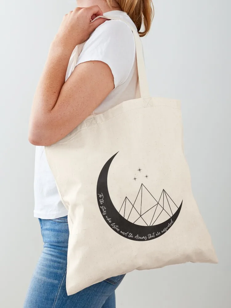 

Night Court Insignia and Quote: To the stars who listen ACOTAR Tote Bag bag luxury women Women's shopper Canvas bag