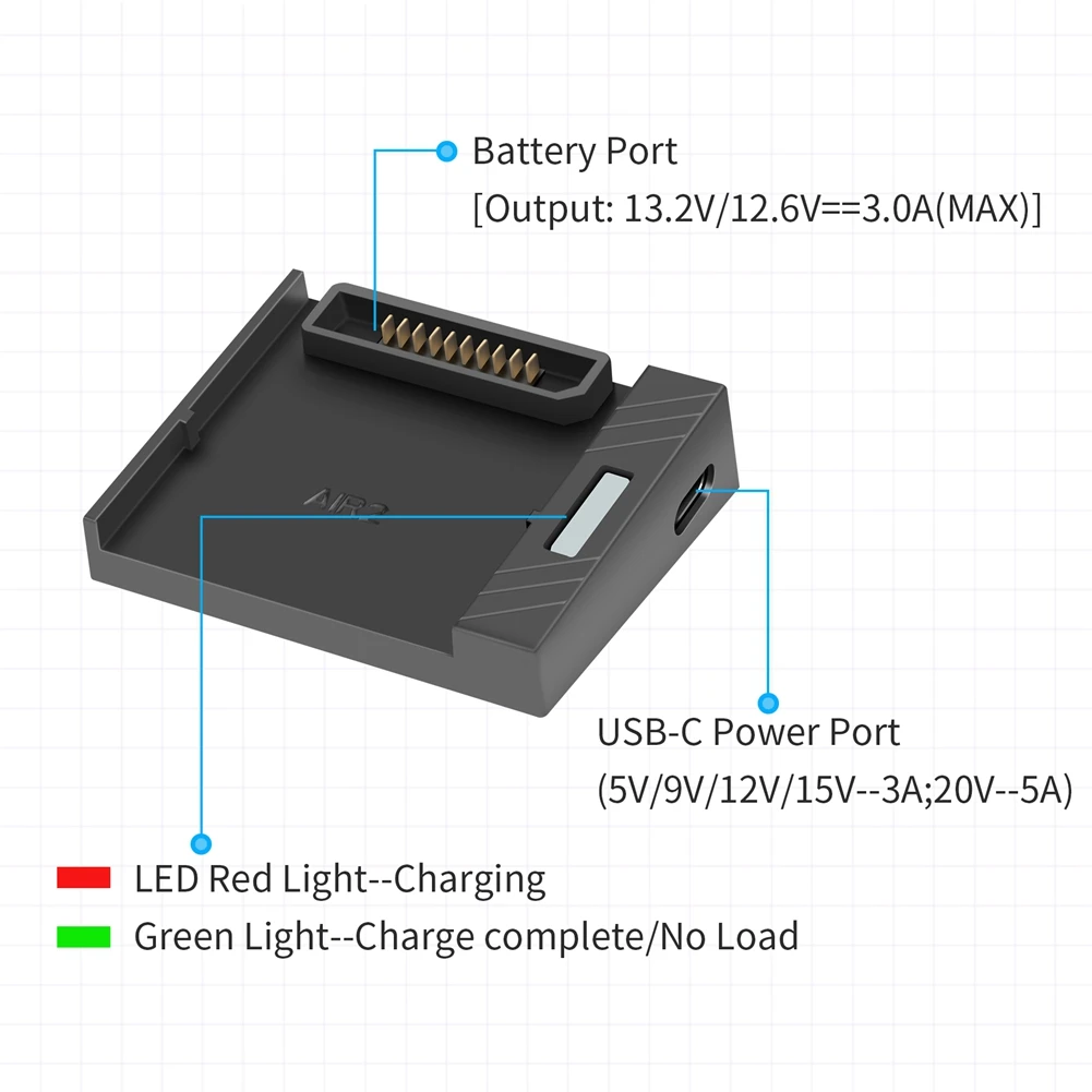 Gimbal Drone USB Charger for AIR 2/AIR 2S Charger Single-Channel Rechargeable Battery