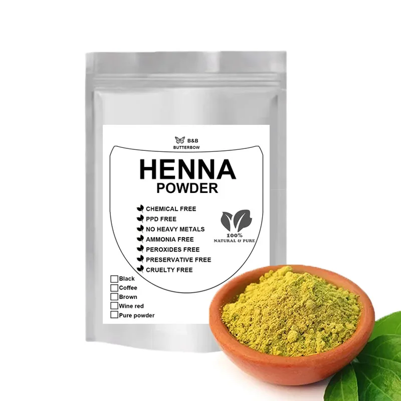 

India Henna Powder Natural Plant Hair Dye Black Brown Covers White Hair, Protects and Repairs, Lasting Hair Dye Accessories 50g