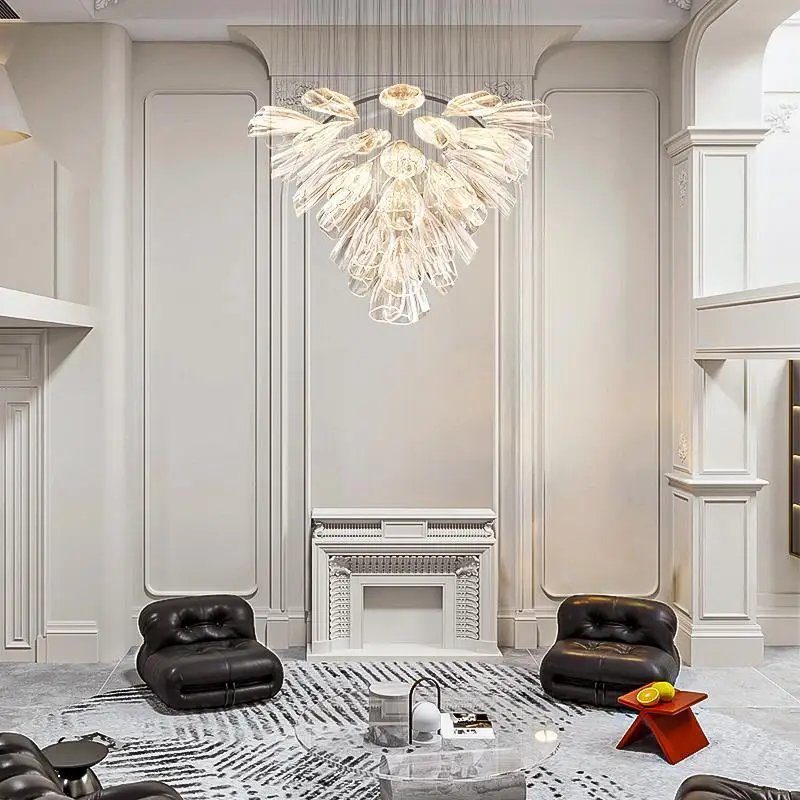 Customized Luxury Crystal Chandelier Designer Simple High-End Light Fixture for Circular Dining Room Bedroom Villa Duplex