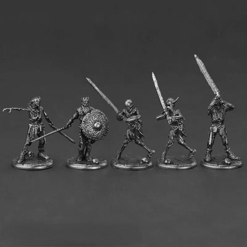 Viking esqueleto guerreiros corpo do exército soldado figuras de ação liga metal miniatura cobre modelo samurai estatueta decoração