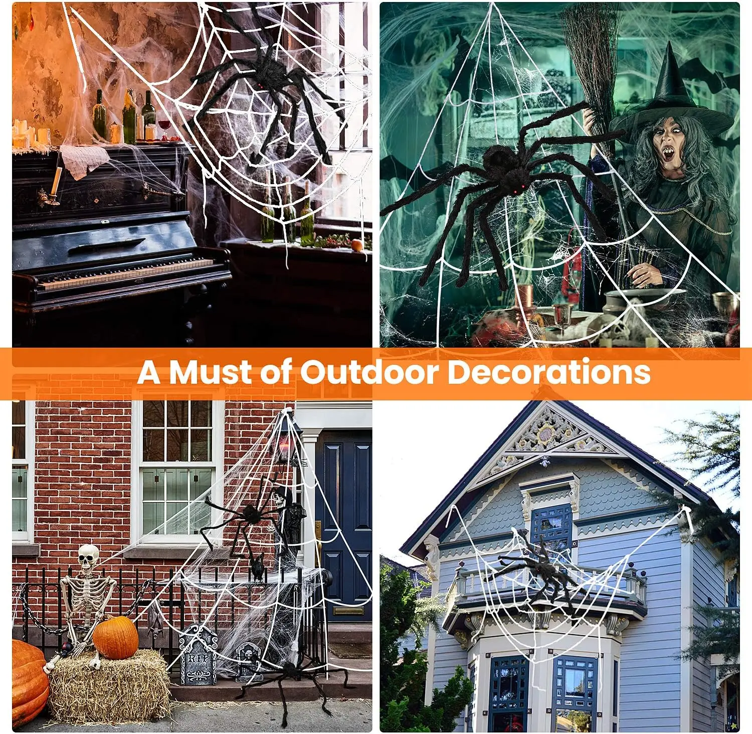 Halloween Plush Spider Outdoor Decoration Prop