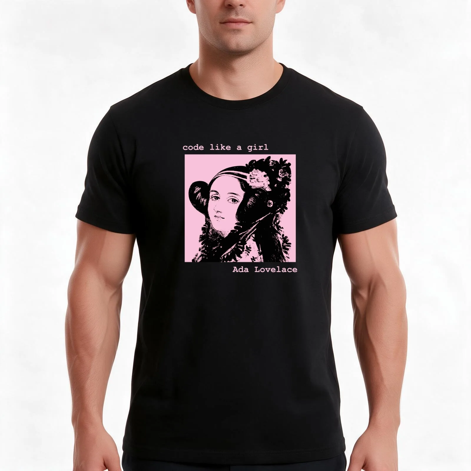 Ada Lovelace - Code like a girl - Programmer (for black t-shrit) T-Shirt Summer Casual Cotton Tee Oversized Streetwear Tops