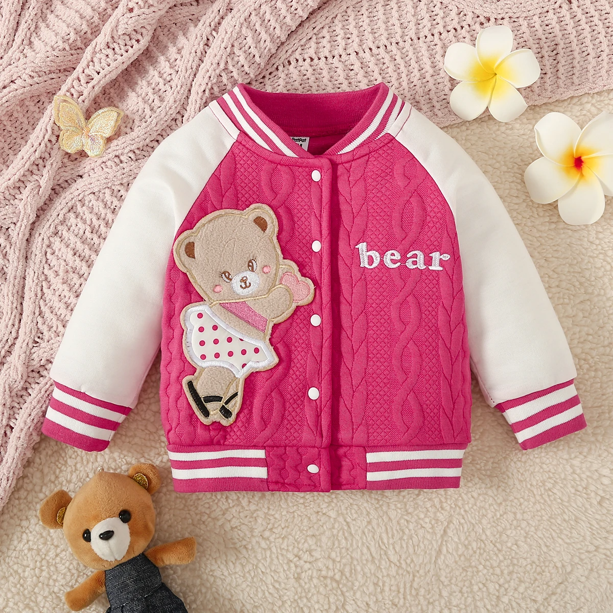 PatPat Baby Girl/Boy Childlike Bear Animal Pattern Coat