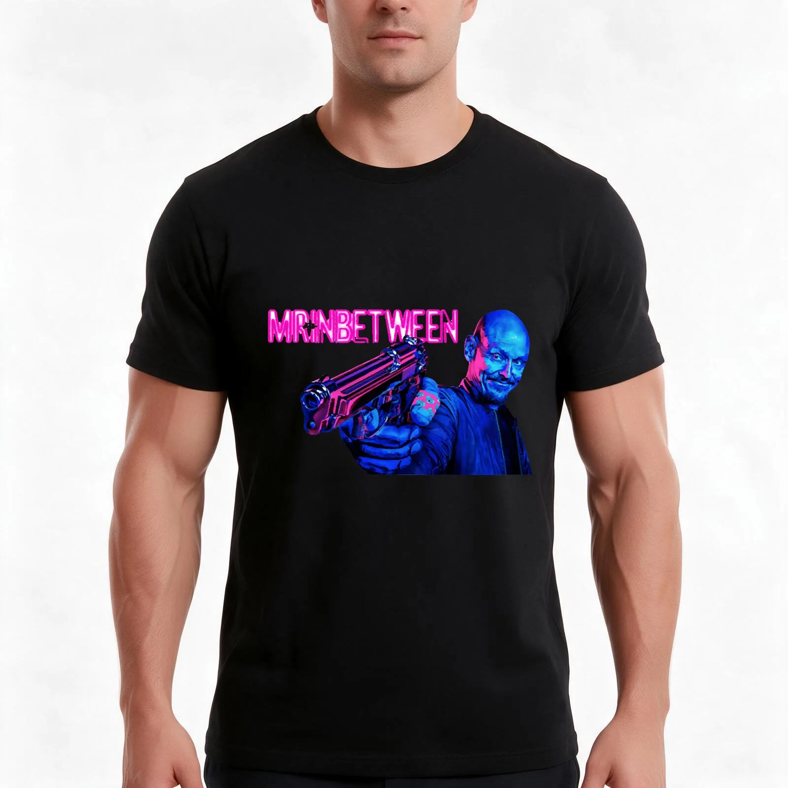 Mr. Inbetween pink ver T-Shirt Summer Casual Cotton Tee Oversized Streetwear Tops Vintage Graphic Print Unisex Men Women