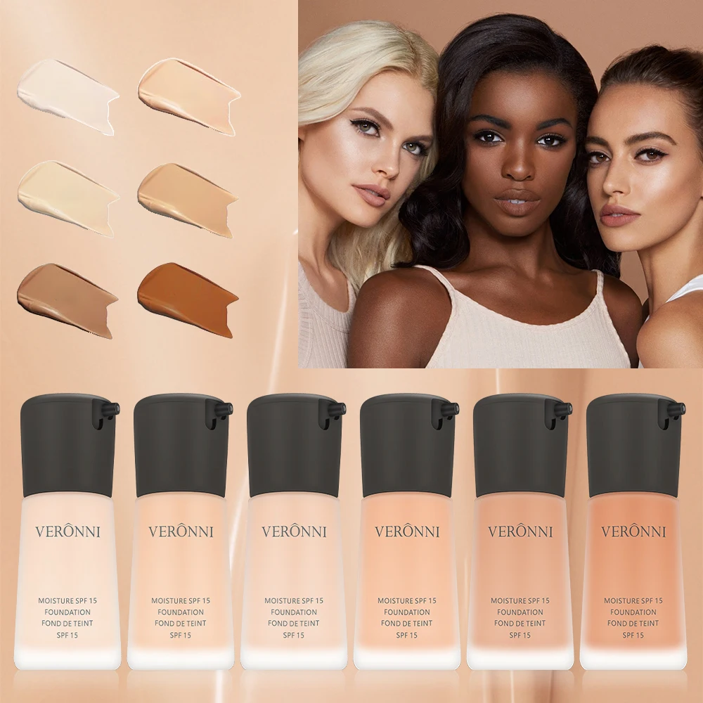 

6-Color Long-lasting Moisture Matte Liquid Face Foundation Full Coverage Concealer Whitening Oil Control Base Makeup Cosmetics