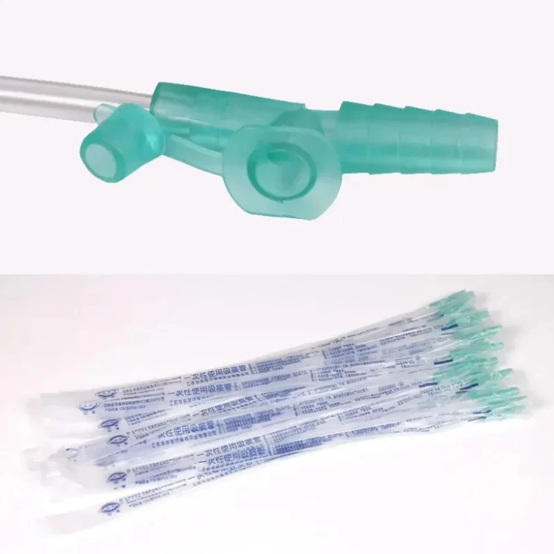 

100PCS Medical Oral Cavity Mouth Sterile Suction Catheter Household Manual Sputum Aspirator Children F8 F10 F12 F14 F16