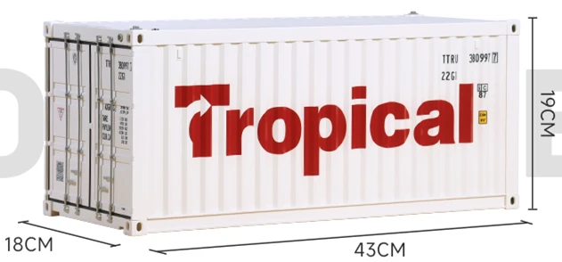 1/14 Scale 20 Foot Container Display Box with LED Light Fits for TAMIYA Hercules Truck Trailer