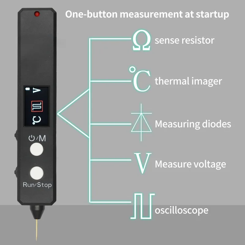 5-In-1, high-precision oscilloscope, thermal imager, resistor, diode, voltage detection pen view 4