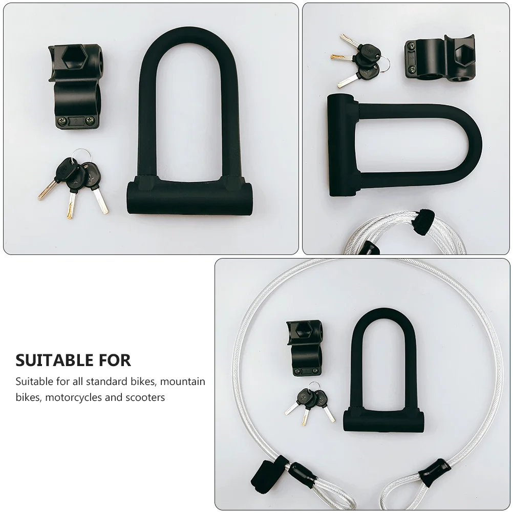 

1Set U-Shaped Bike Lock Manual Key Durable Anti-Theft Ring Lock Portable for Mountain Bike Vehicle Safety Padlock