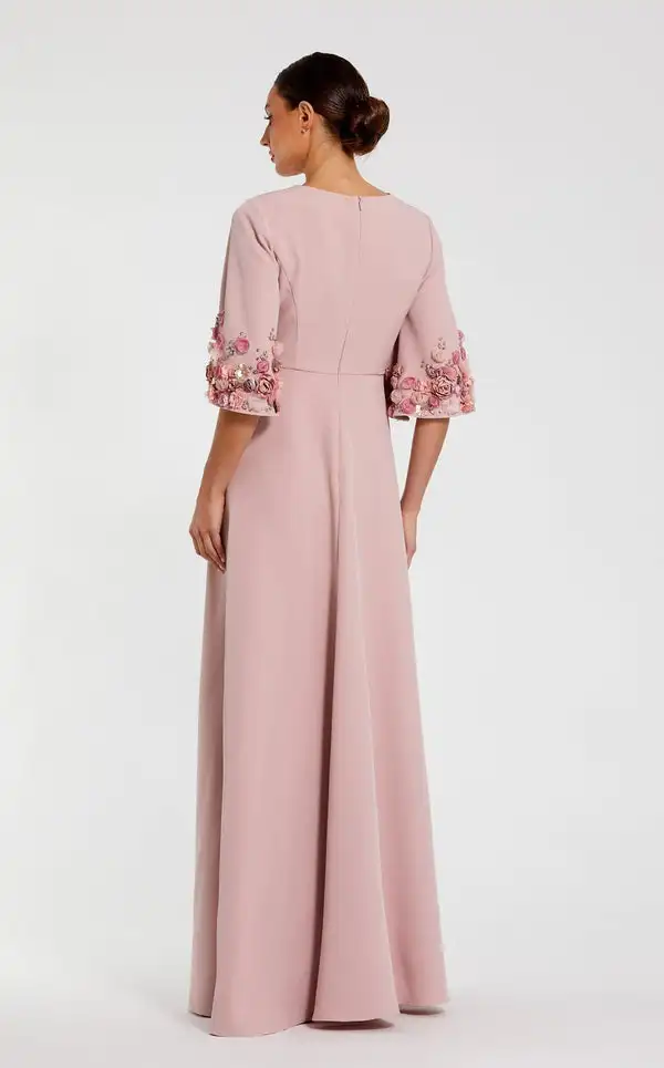 Customized Chinese Style Jersey Flower Rhinestone Pleat A-line Jewel Long Dresses Bespoke Occasion Dresses Retro Elegant Formal
