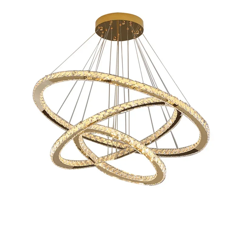 

Хрустальный простой современный атмосферный свет, роскошный свет для гостиной, креативная индивидуальность, кольцо для спальни, новый Интернет