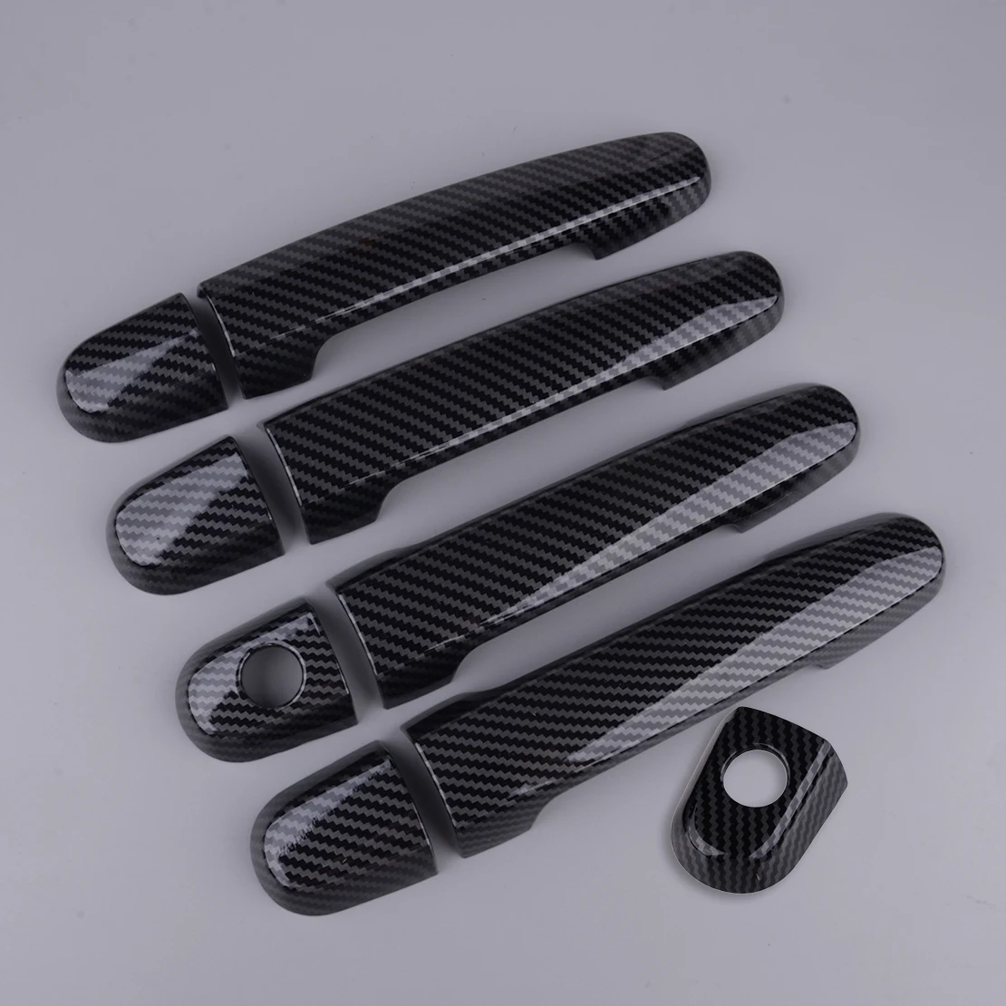 Car Carbon Fiber Texture ABS Plastic Door Handle Cover Trim Molding Kit Fit for Toyota Yaris Sedan Hatchback 2007-2009 2010 2011