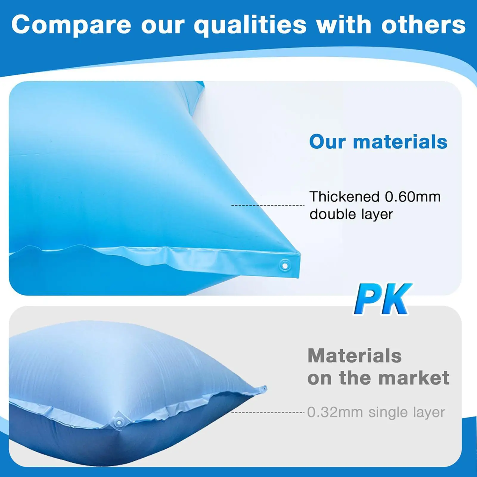 Winter Pool Air Pillow Heavy-Duty PVC Cold-Resistant Swimming Pool Cover Pillows for Cold Weather Storage Maintenance Outdoor