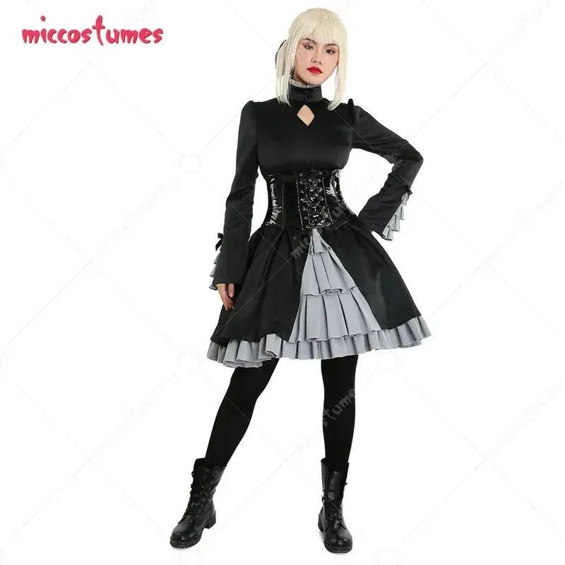 

Miccostumes Women's Saber Artoria Pendragon Black Dress Ver Gothic Lolita Cosplay Costume