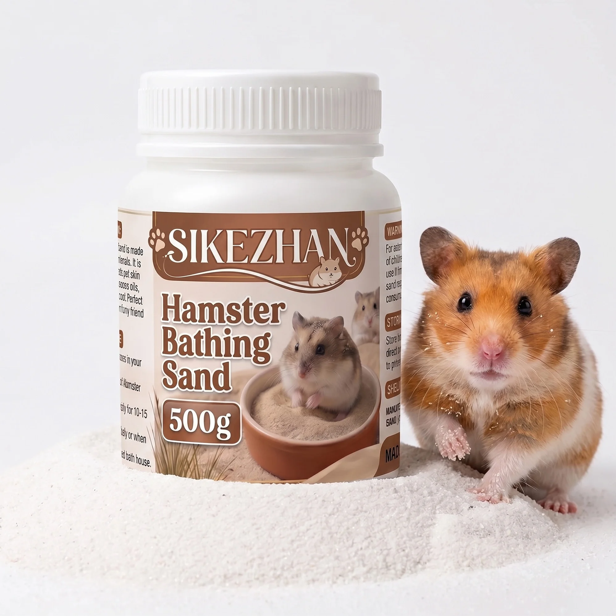 Natural Hamster Bathing Sand 500g Dust Free Odor Control Bath Dust Pure Silica Bedding Sand for Mice Chinchilla Small Pet Clean