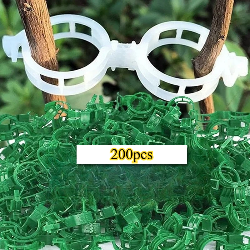 200Pcs Vine Fixing Clip Buckle Garden Plant Support Clip Climbing Plant Clip Tomato Grape Vine Vegetable Seedling Fixing Frame